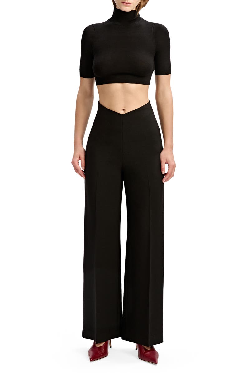 Bardot Polina 'V' Waist Pants, Alternate, color, Black