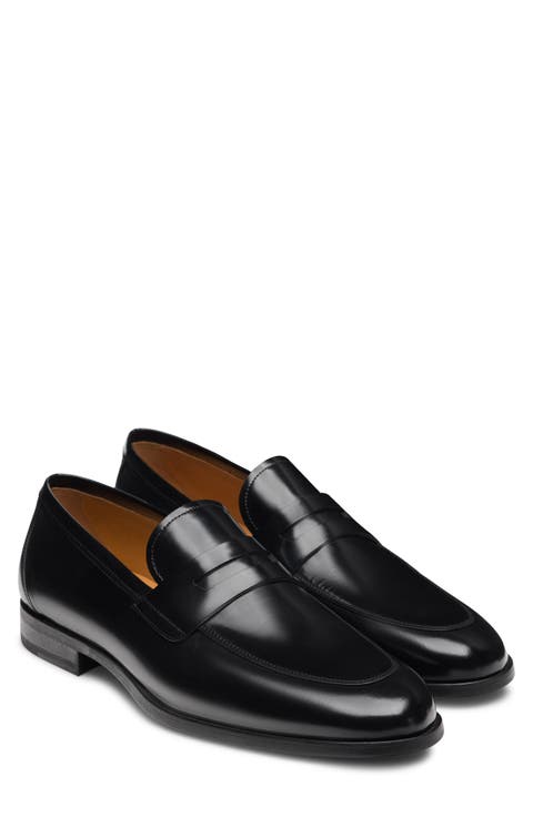 Magico II Black Leather Apron Toe Loafer (Men)