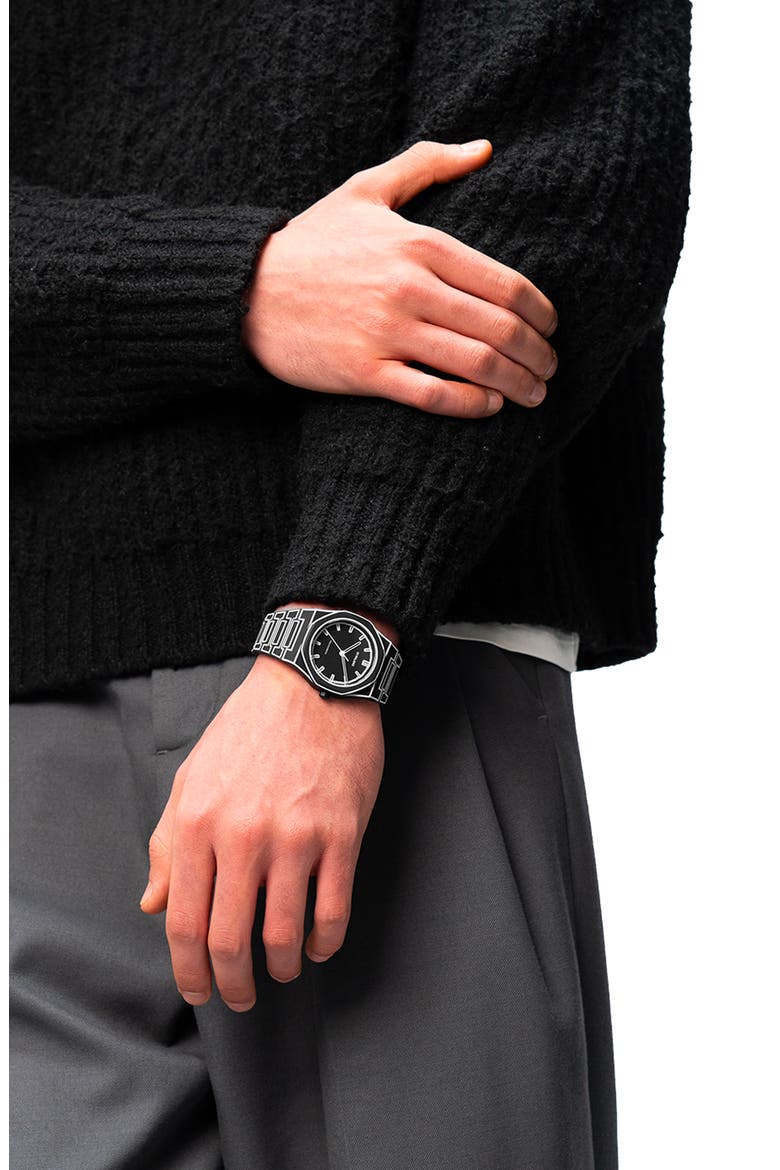 Sketch Polycarbon Bracelet Watch, 40.5mm, Alternate, color, BLACK