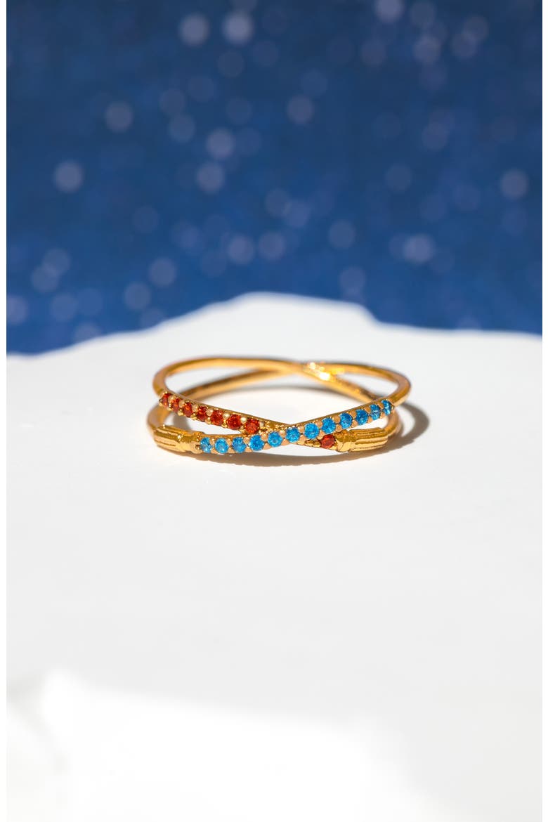 Star Wars™ Lightsaber Duel Cubic Zirconia Crossover Ring, Alternate, color, GOLD