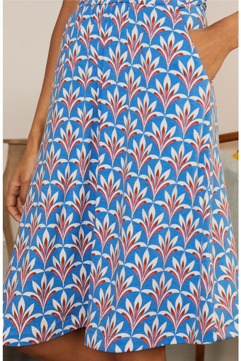 Effie Jersey Dress, Alternate, color, MOROCCAN BLUE PALM PETAL