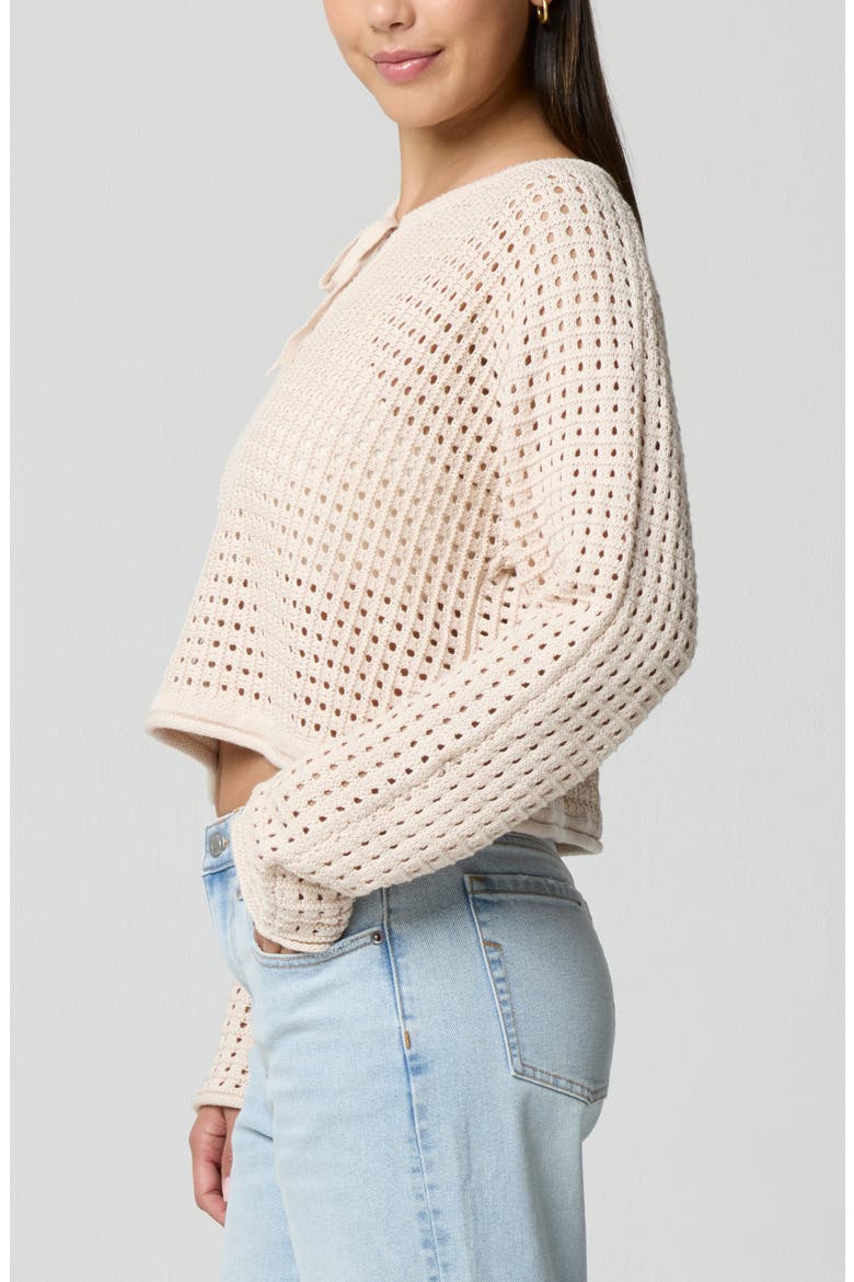 Keyhole Open Knit Crop Sweater, Alternate, color, QUARTZ
