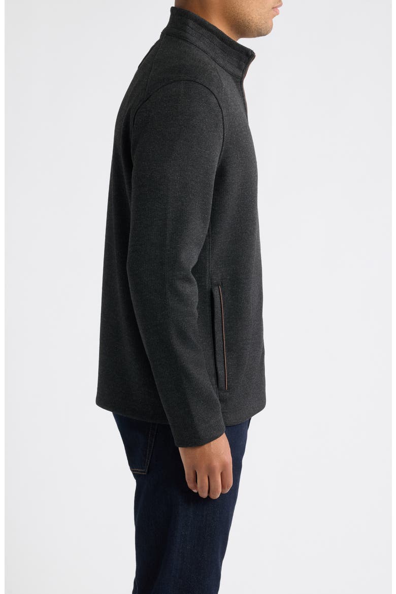 Heathered Knit Zip Jacket, Alternate, color, DARK CHARCOAL