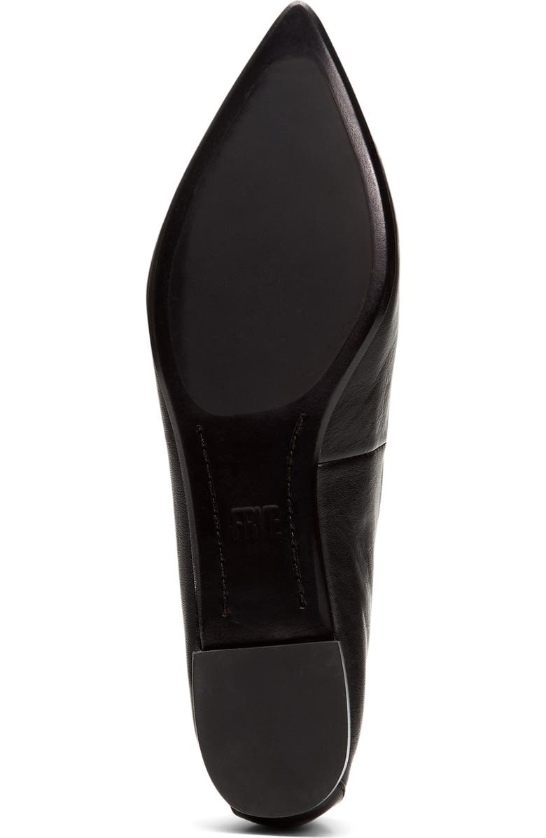 Frye Sienna Pointy Toe Ballet Flat, Alternate, color, Black Polished Soft