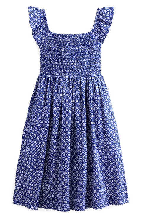 Kids' Shirred Cotton Jersey Dress