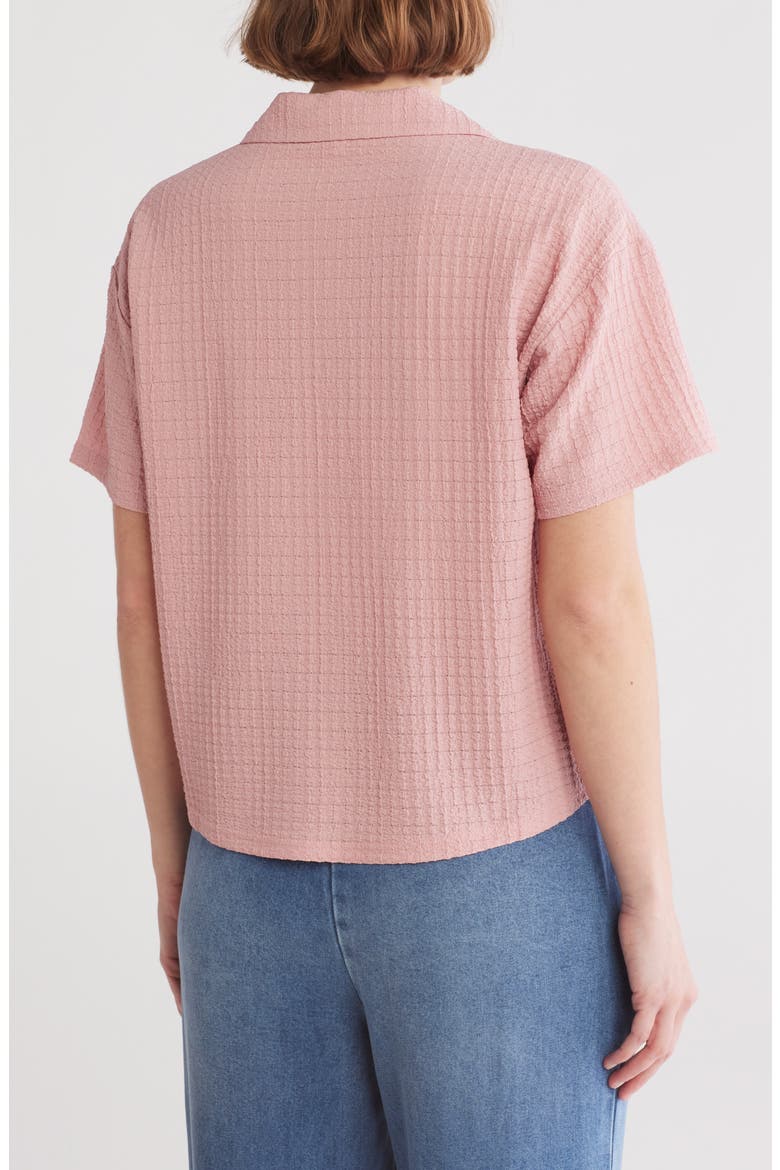 Short Sleeve Knit Button-Up Shirt, Alternate, color, P897 VINTA