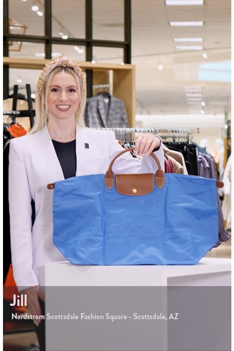 Large Le Pliage Green Recycled Canvas Travel Bag video