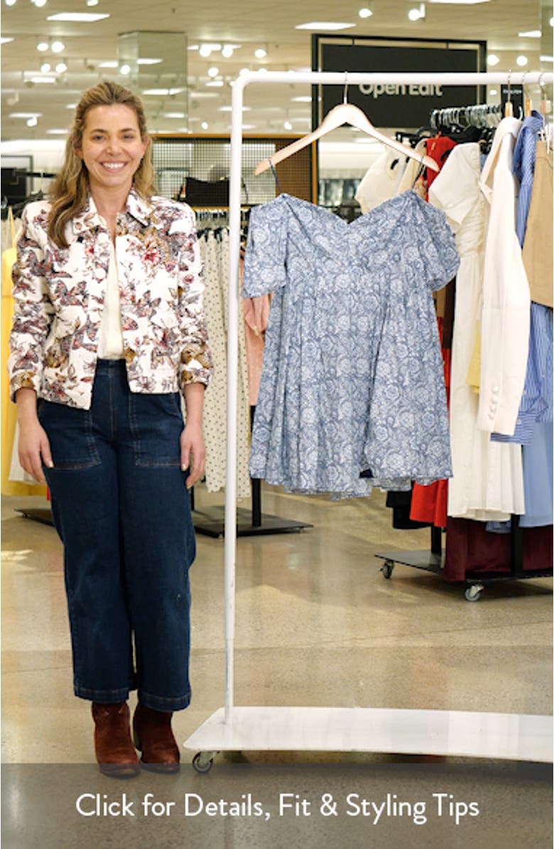 Floral Off the Shoulder Cotton Minidress, sales video thumbnail