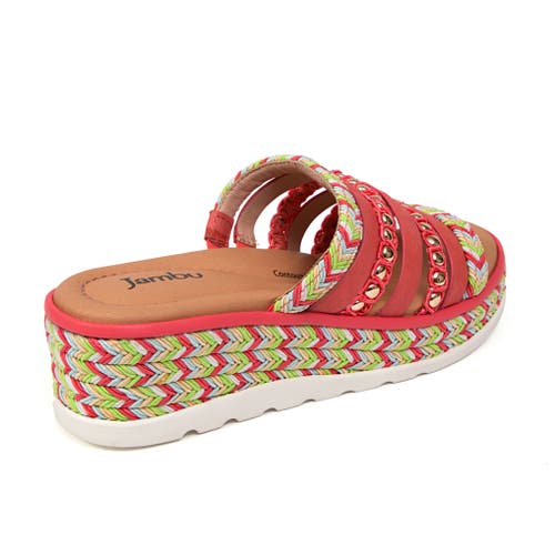 Jambu Dahlia Wedge Sandal In Coral Multi