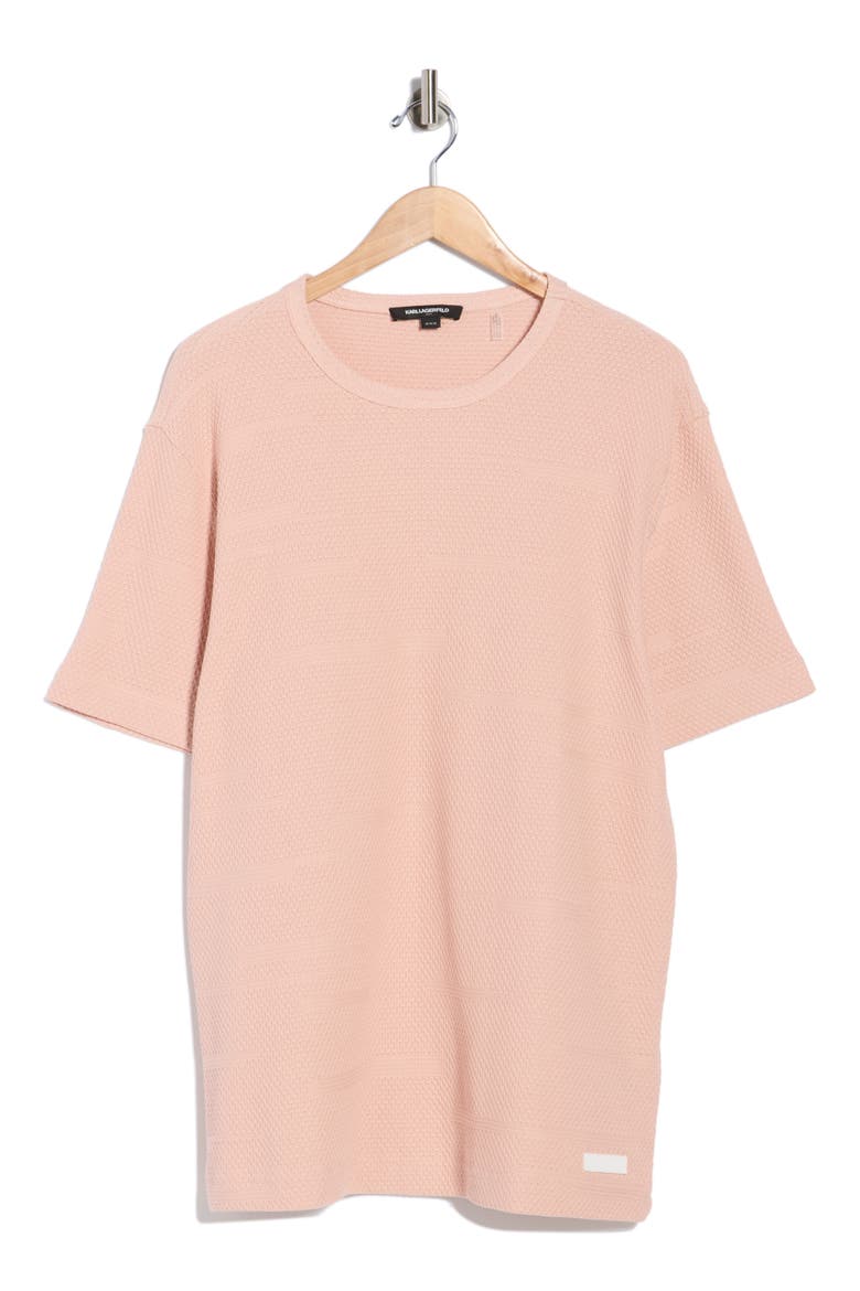 Jacquard Textured T-Shirt, Alternate, color, ROSE