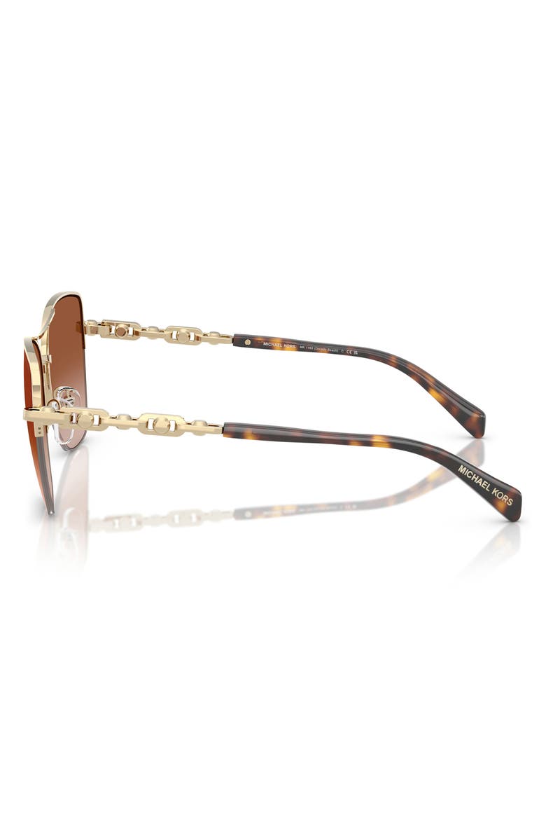 Michael Kors Dorado Beach 57mm Square Sunglasses, Alternate, color, Gold Shiny / Dark Brown