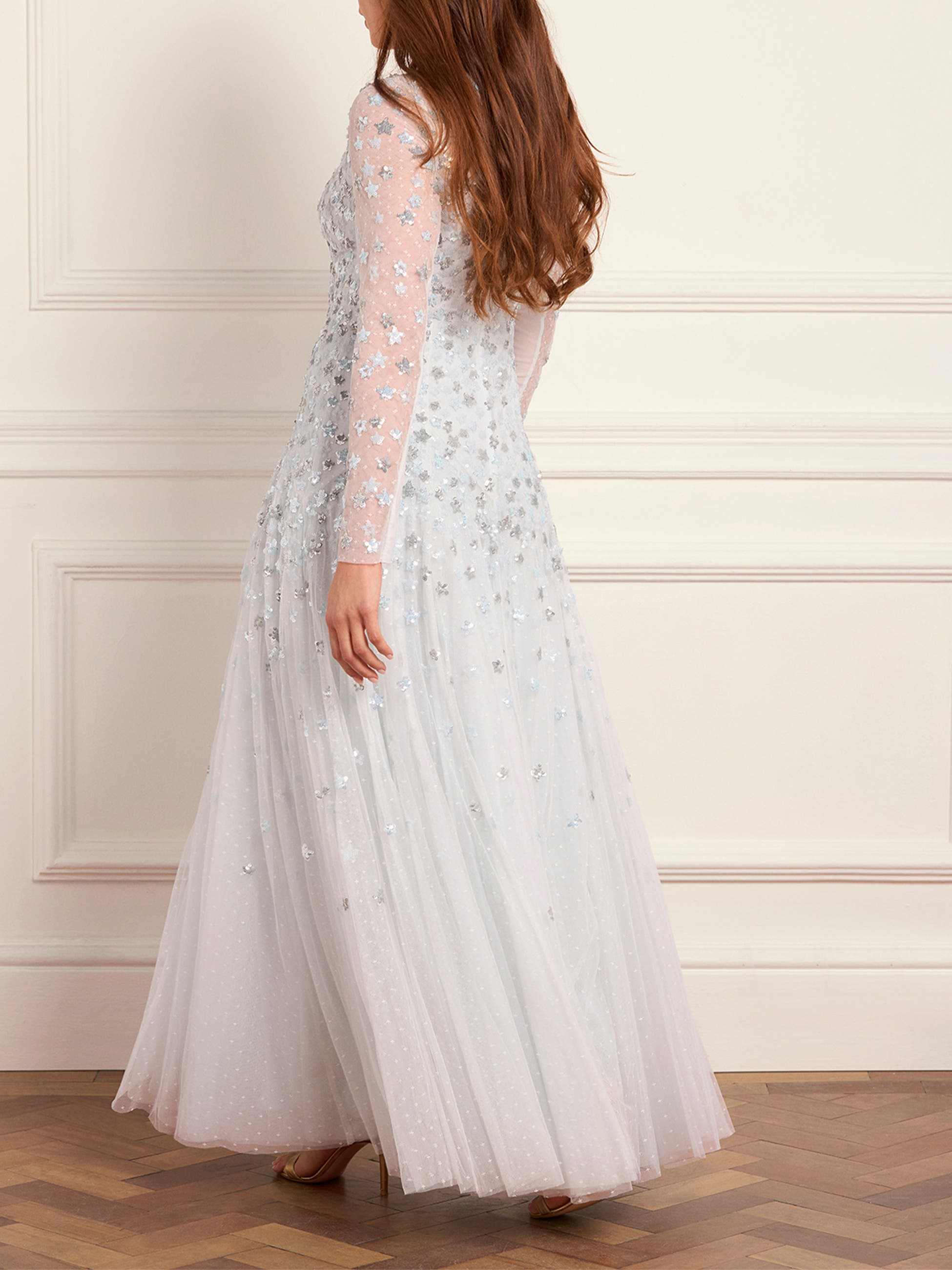 Starry Nights Round Neck Gown Ice Blue