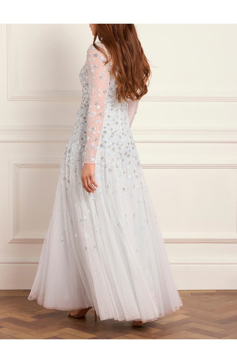 Needle & Thread Starry Nights Round Neck Gown, Alternate, color, Ice Blue