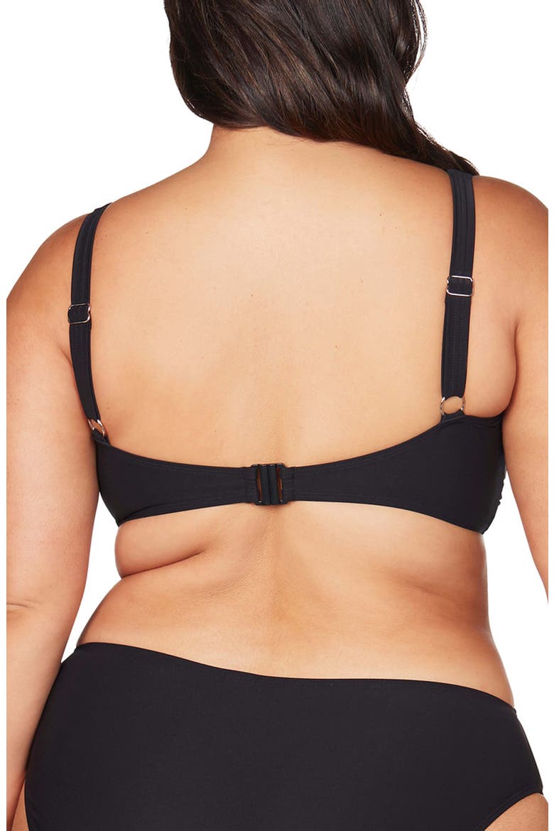 Hues Delacroix Cross Front D-Cup & Up Bikini Top, Alternate, color, BLACK