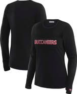 WEAR by Erin Andrews Women's WEAR by Erin Andrews x Gracie Hunt Black Tampa Bay Buccaneers Mesh Panel Long Sleeve T-Shirt