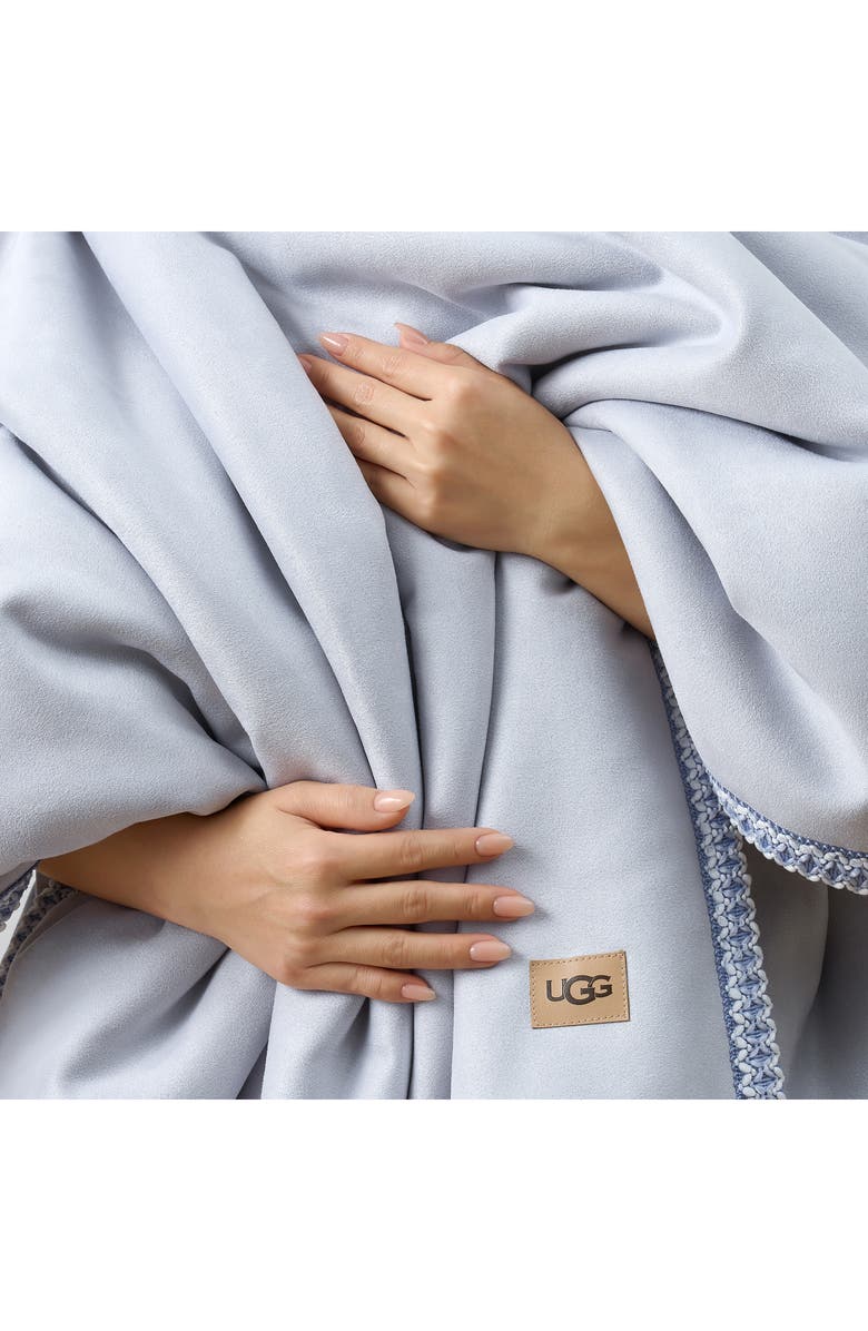 UGG<sup>®</sup> Kirkwood Braid Trim Throw Blanket, Alternate, color, Misty Wisteria