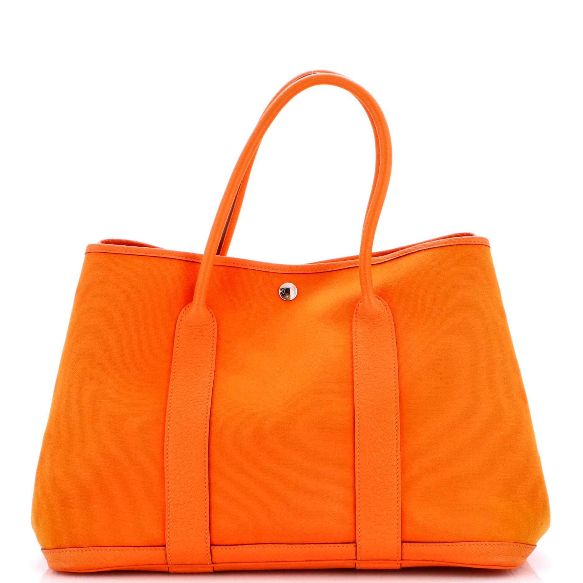 Pre-Owned Hermes Garden Party Tote Toile and Leather 36, Main, color, Orange H