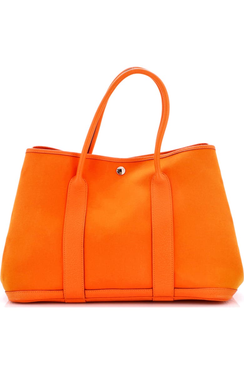 Pre-Owned Hermes Garden Party Tote Toile and Leather 36, Main, color, Orange H