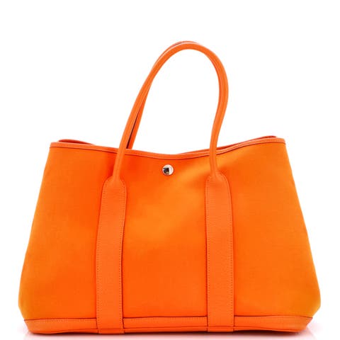 Garden Party Tote Toile and Leather 36