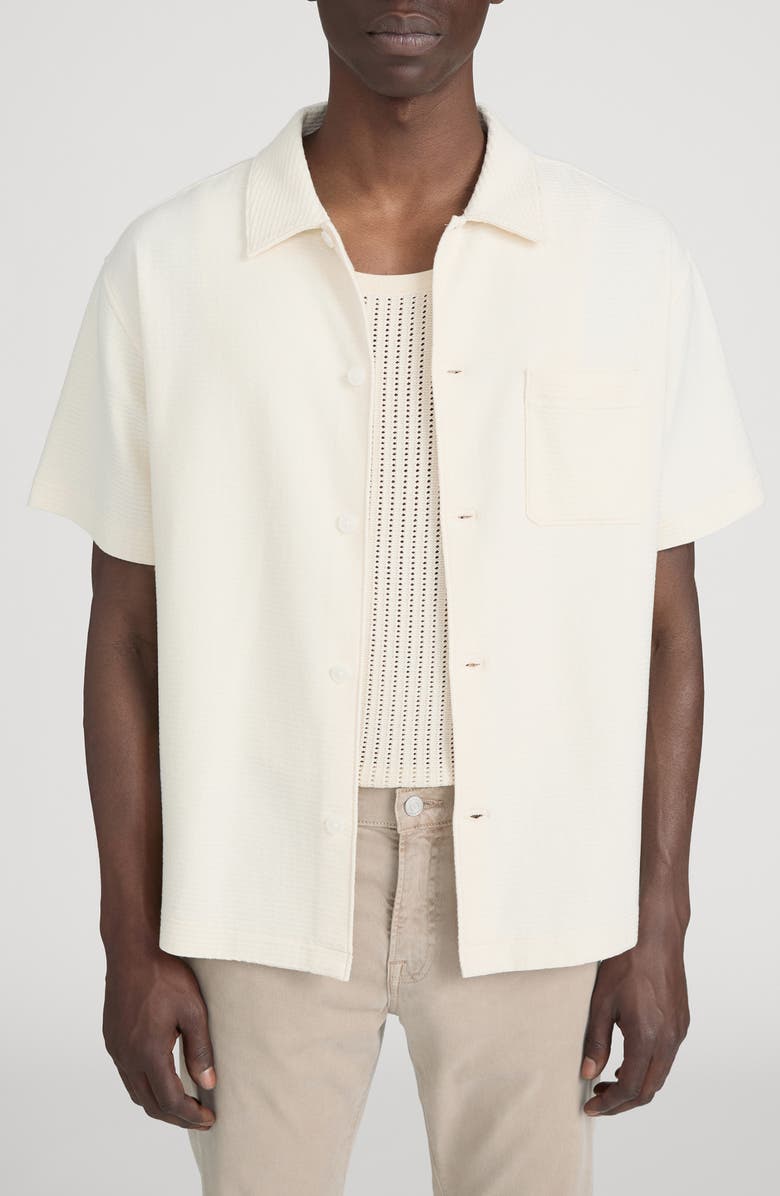 FRAME Jacquard Short Sleeve Button-Up Shirt, Main, color, 