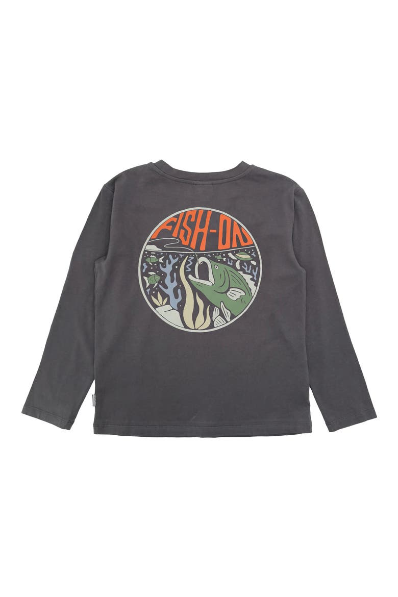 Kids' Fish Long Sleeve Cotton Graphic T-Shirt, Alternate, color, ASH GREY