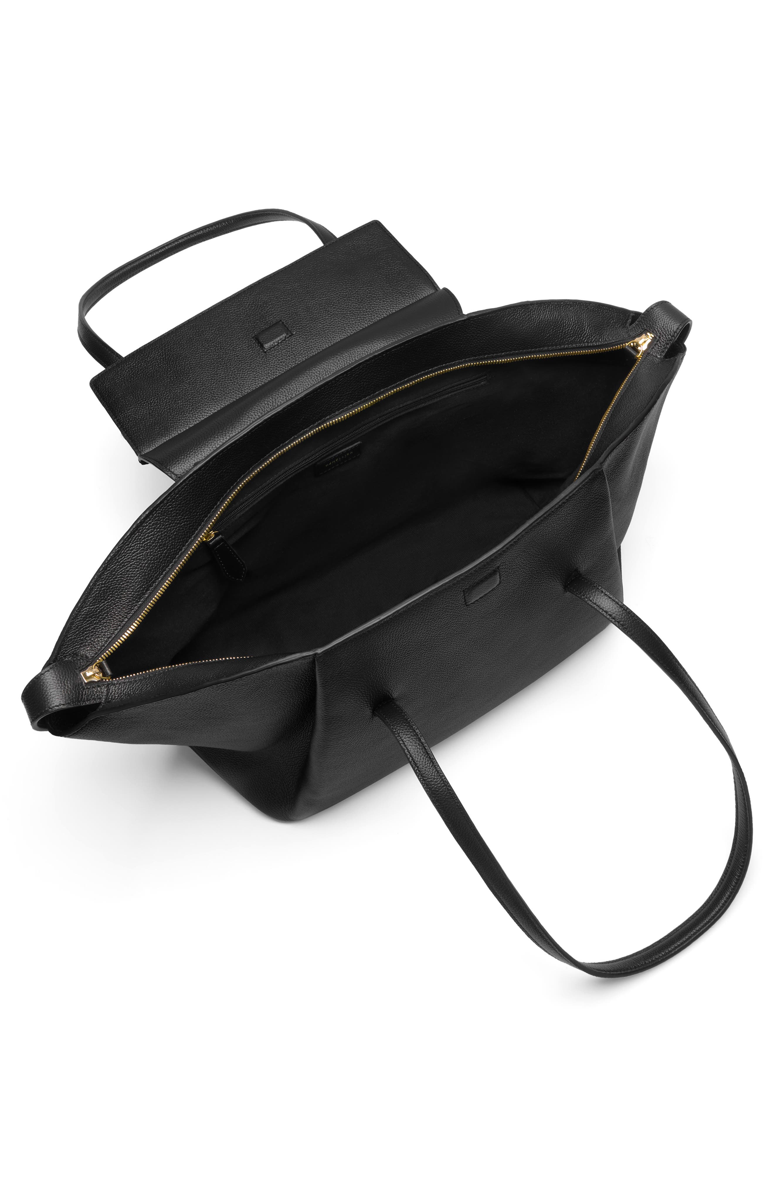 The Brooklyn Leather Tote, Alternate, color, BLACK