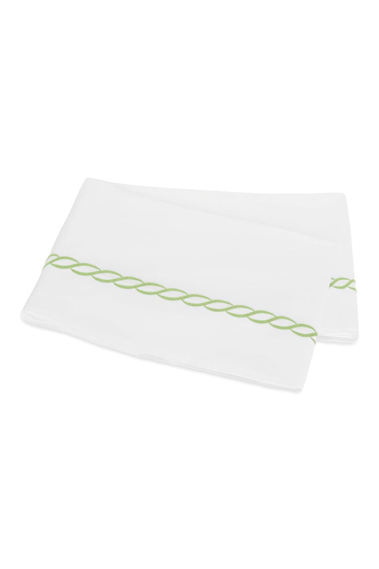 Classic Chain Cotton Percale Flat Sheet, Main, color, SPRING GREEN