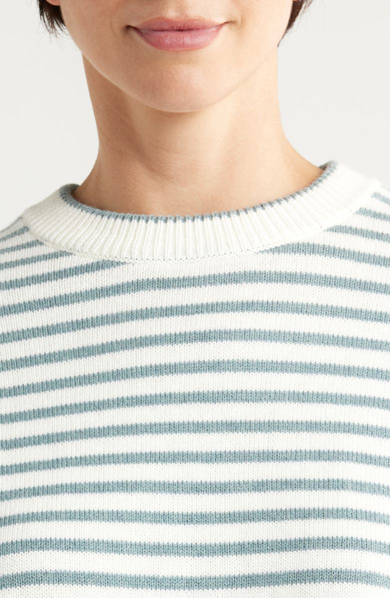 Marine Layer Suki Stripe Cotton Crewneck Sweater, Alternate, color, 