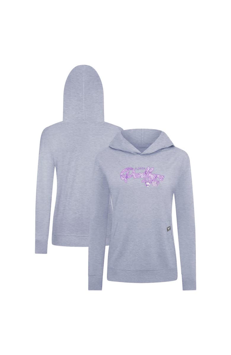 LEVELWEAR Women's Levelwear  Heather Gray Florida Panthers Hockey Fights Cancer Relay Pullover Hoodie, Main, color, Heather Gray