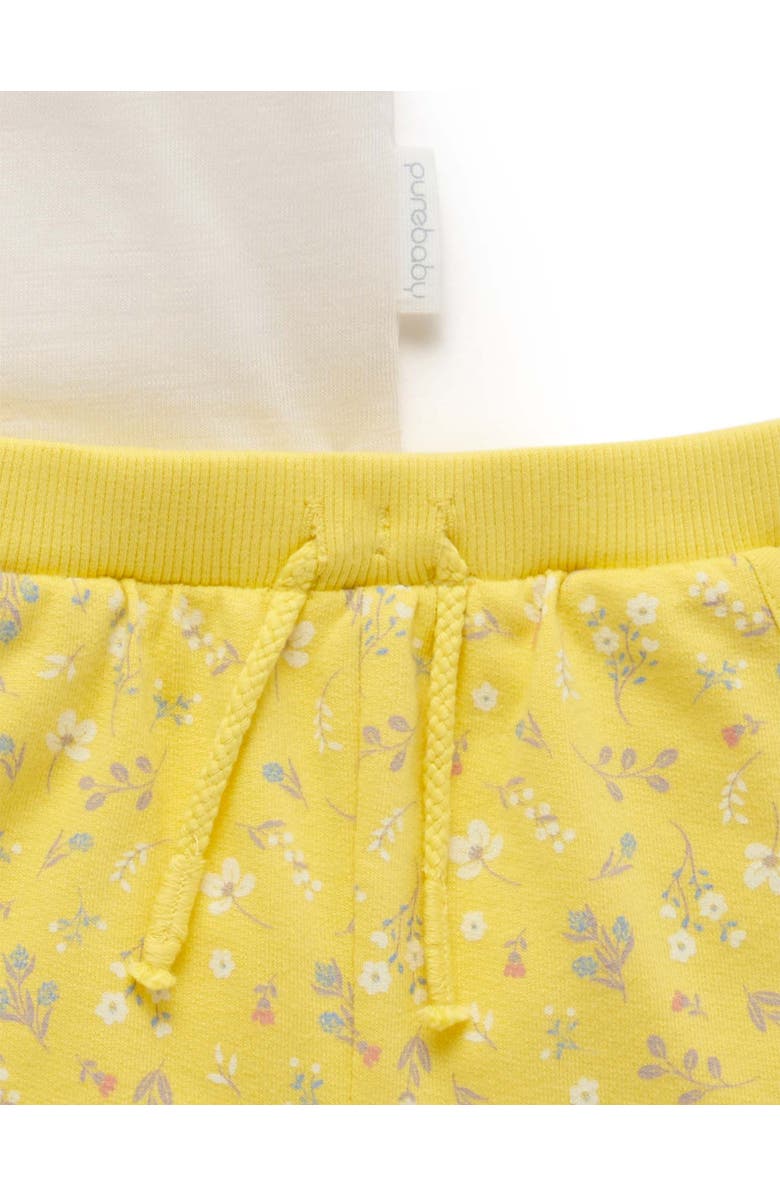 Purebaby Sunshine Tee & Short Set, Alternate, color, Sunshine Floral