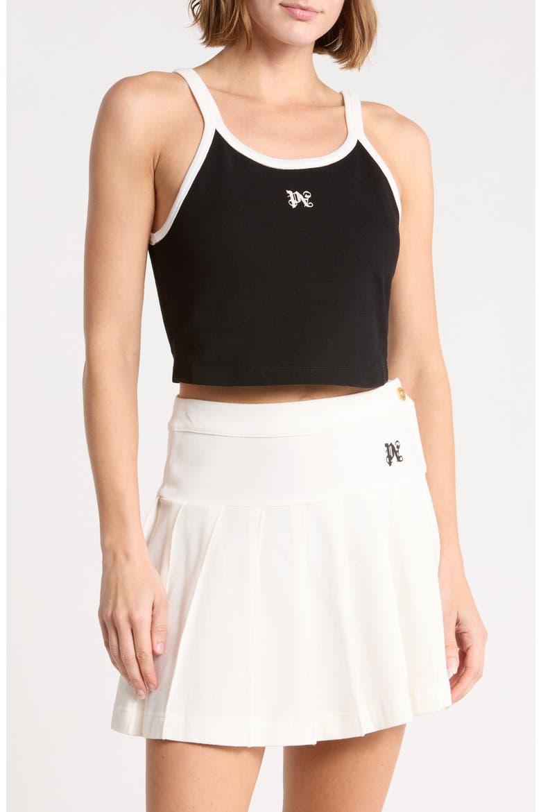 Logo Embroidered Tank Top, Main, color, BLACK/WHITE