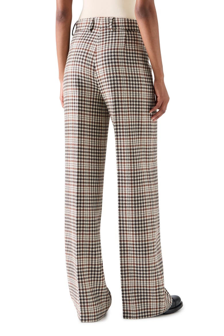 Chiaro Straight Leg Wool Blend Tweed Pants, Alternate, color, WINTER WHITE-ESPRESSO