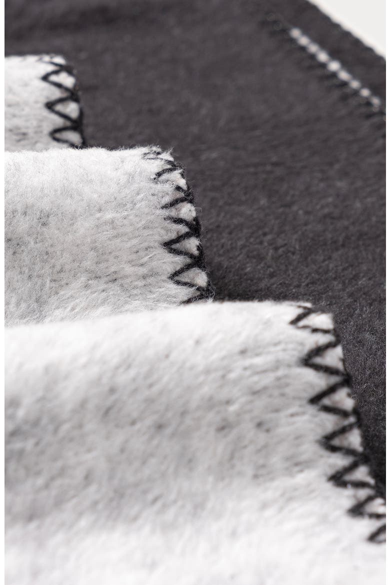 BB Monogram Throw Blanket, Alternate, color, BLACK