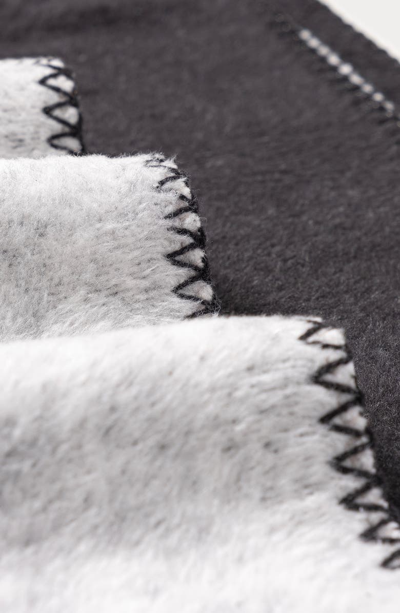 Brooks Brothers BB Monogram Throw Blanket, Alternate, color, Black