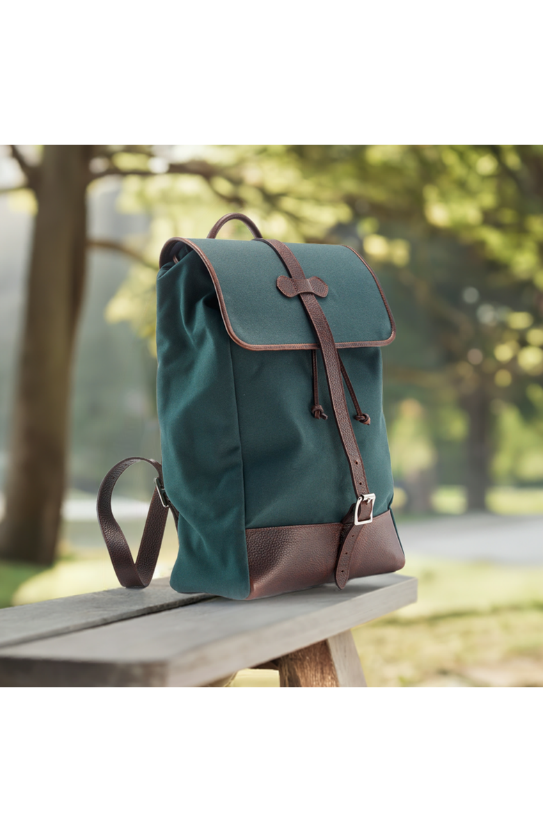 Prince of Scots Wanderlust Cotswold Canvas Backpack, Alternate, color, Classic Green