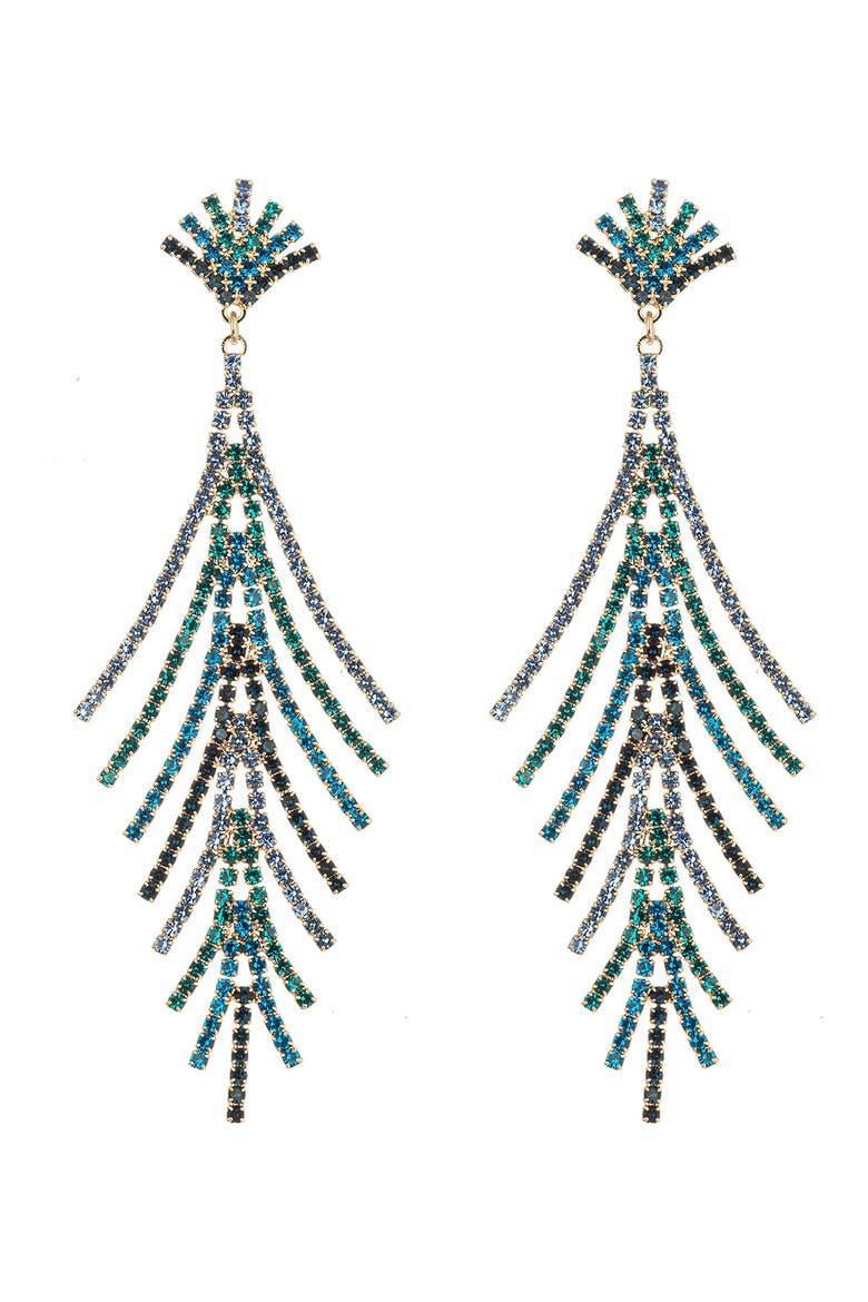 Cindy Statement Earrings, Main, color, GREEN