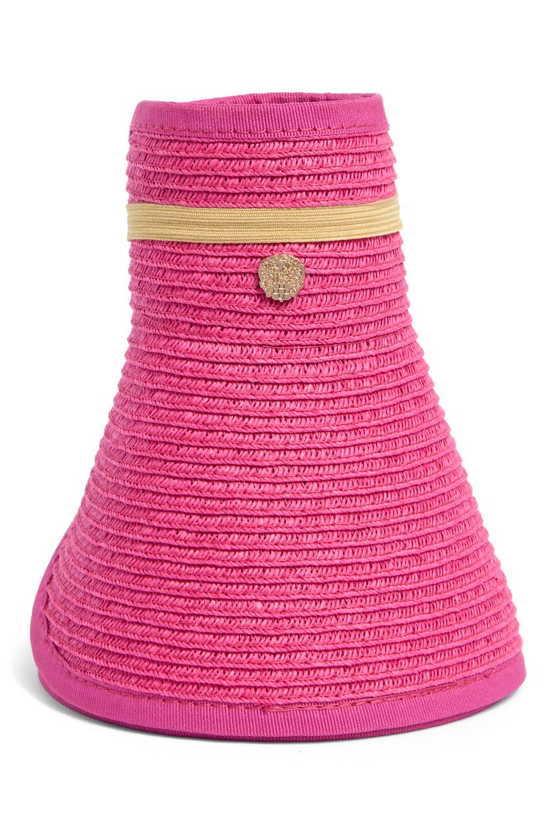 Roll-Up Straw Visor, Alternate, color, FUCHSIA