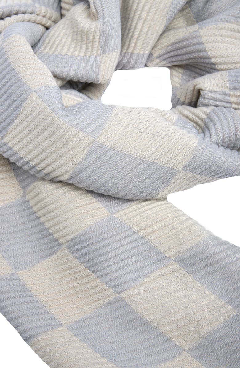 SAACHI Crinkled Checkered Scarf, Alternate, color, Pastel Bue