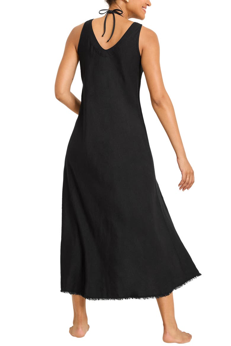 St. Lucia Cover-Up Midi Dress, Alternate, color, BLACK