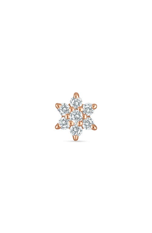 Maria Tash Diamond Flower Threaded Stud Earring In Rose Gold
