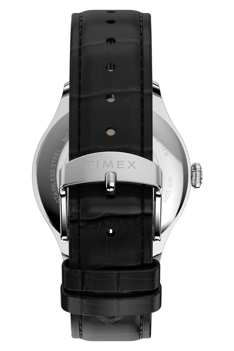 Waterbury Classic Leather Strap Watch, Alternate, color, BLACK