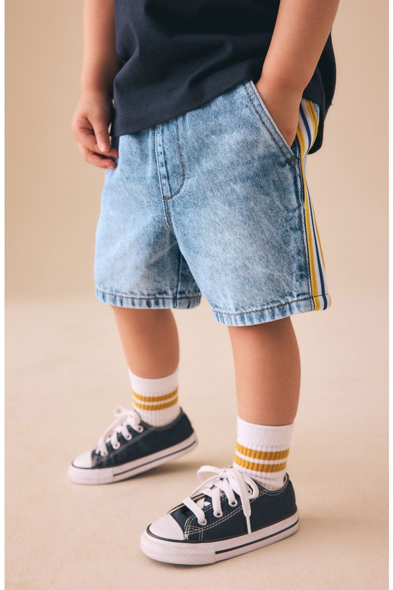 Kids' Side Stripe Denim Shorts, Alternate, color, BLUE