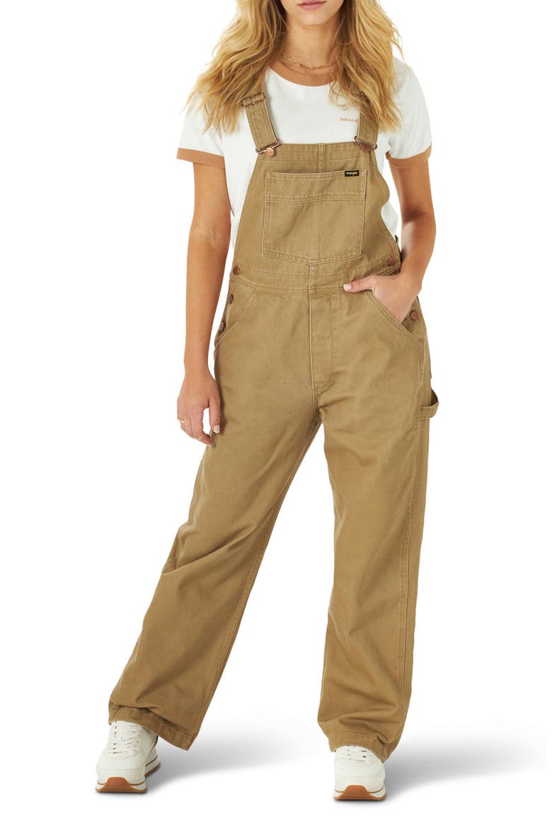 Cotton Canvas Overalls, Main, color, KELP