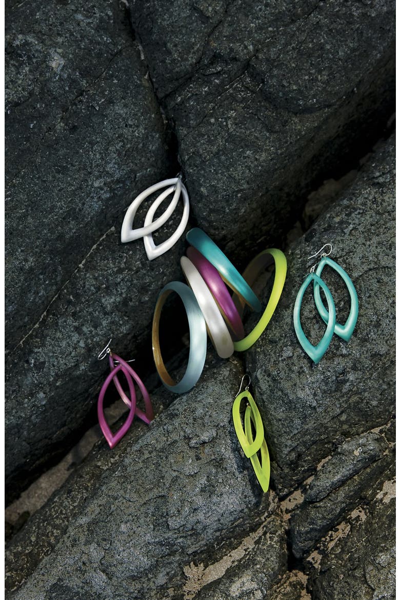 'Lucite®' Skinny Tapered Bangle (Nordstrom Exclusive), Alternate, color, NEON YELLOW