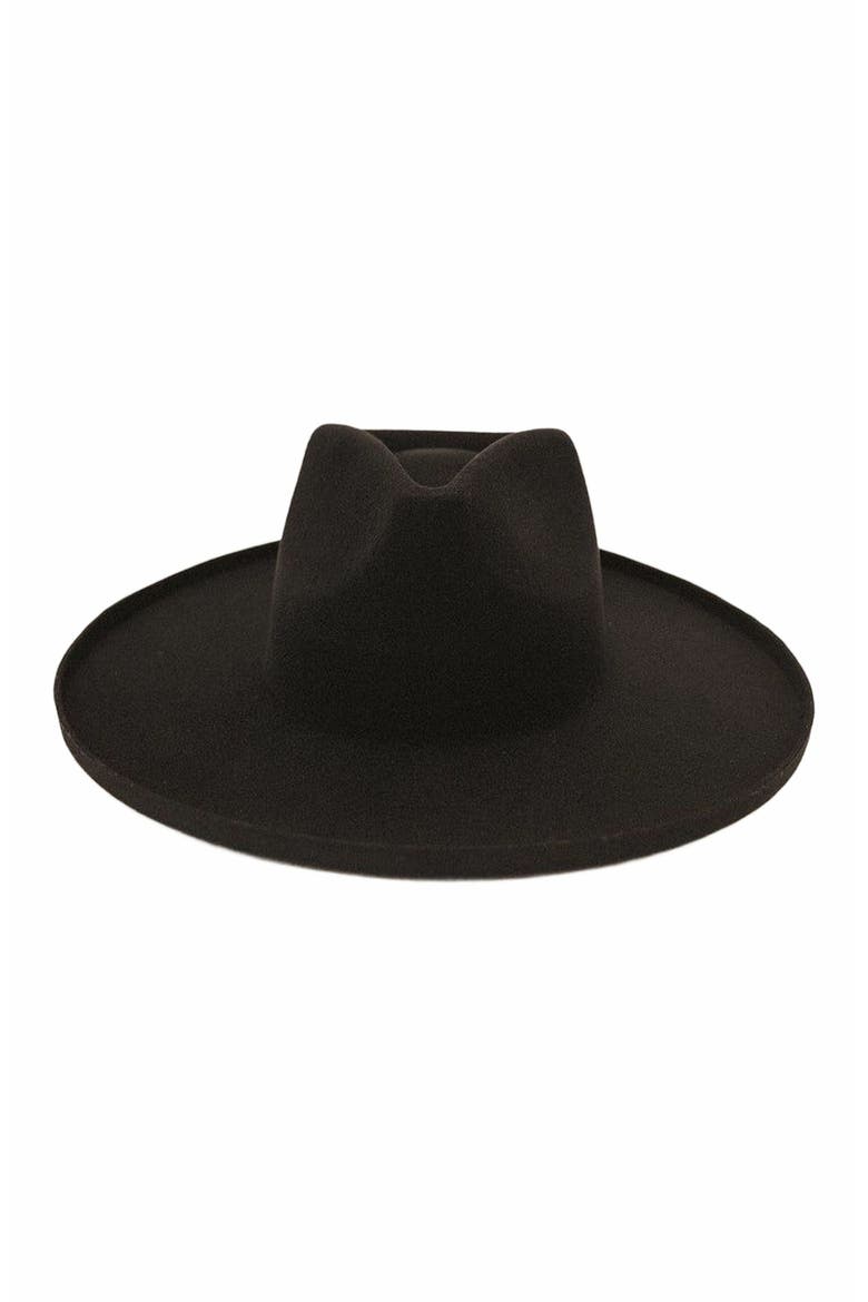 Five Points Wide Brim Fedora Hat, Alternate, color, Black