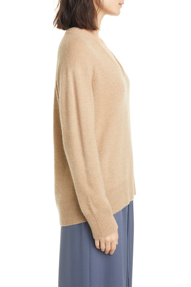 Wool & Cashmere V-Neck Sweater, Alternate, color, DUNE