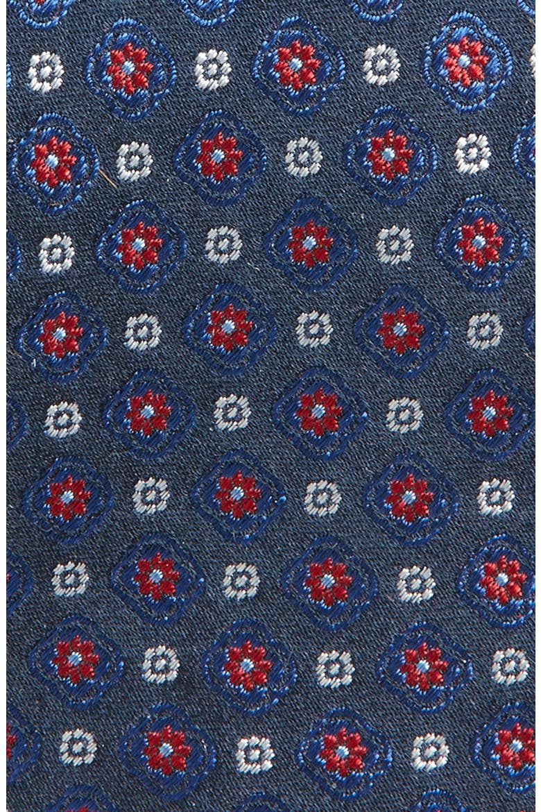 Medallion Silk Tie, Alternate, color, NAVY