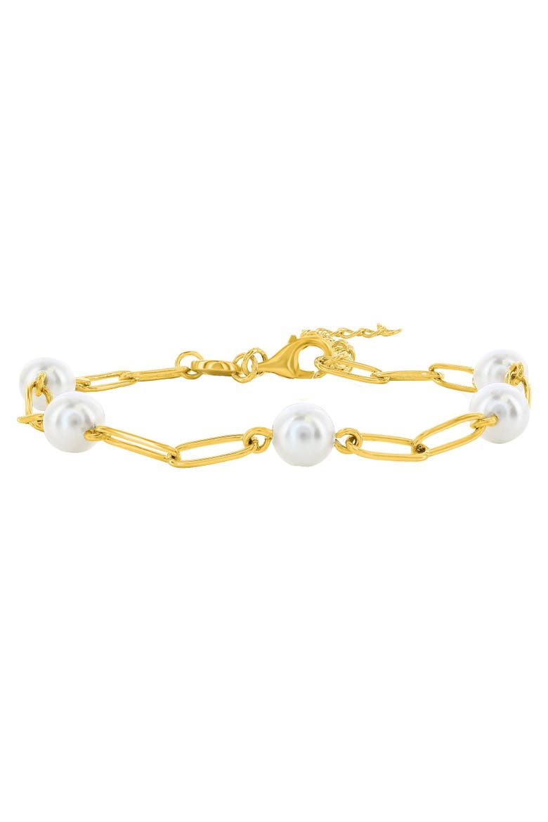 Pearl Chain Link Bracelet, Alternate, color, Gold
