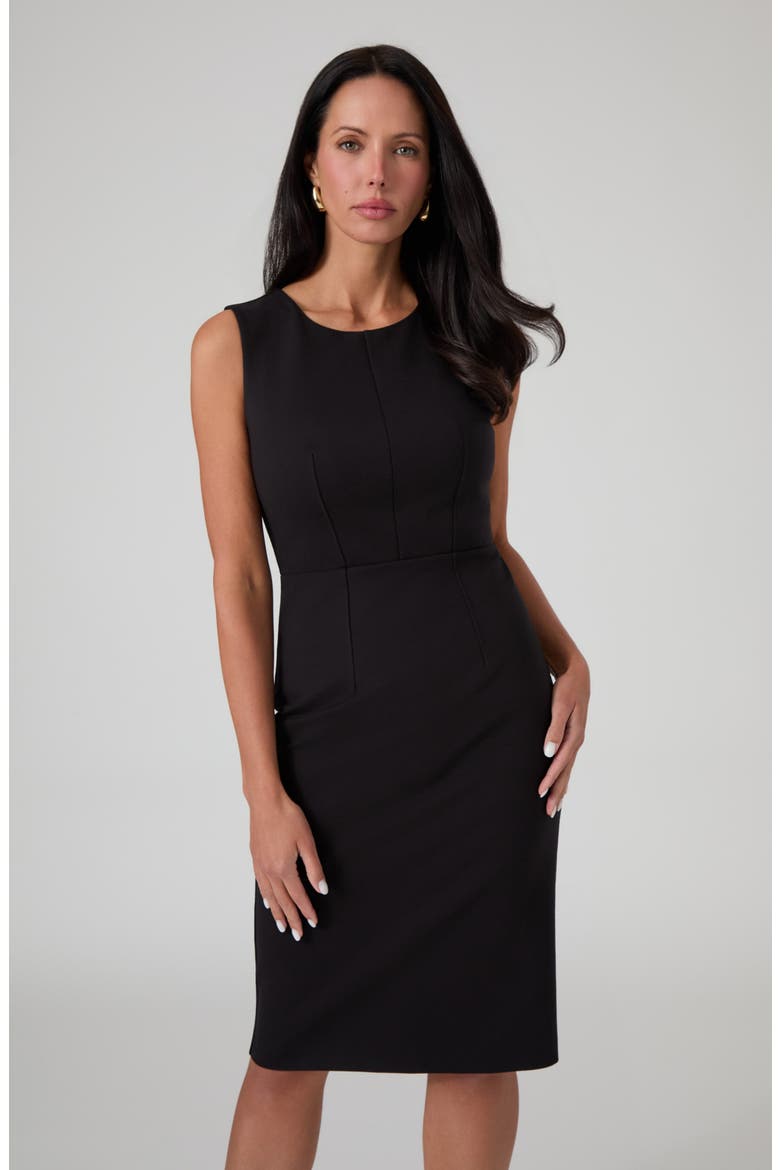 Sophia Zip Sleeveless Midi Dress, Alternate, color, JBLACK-BLACK