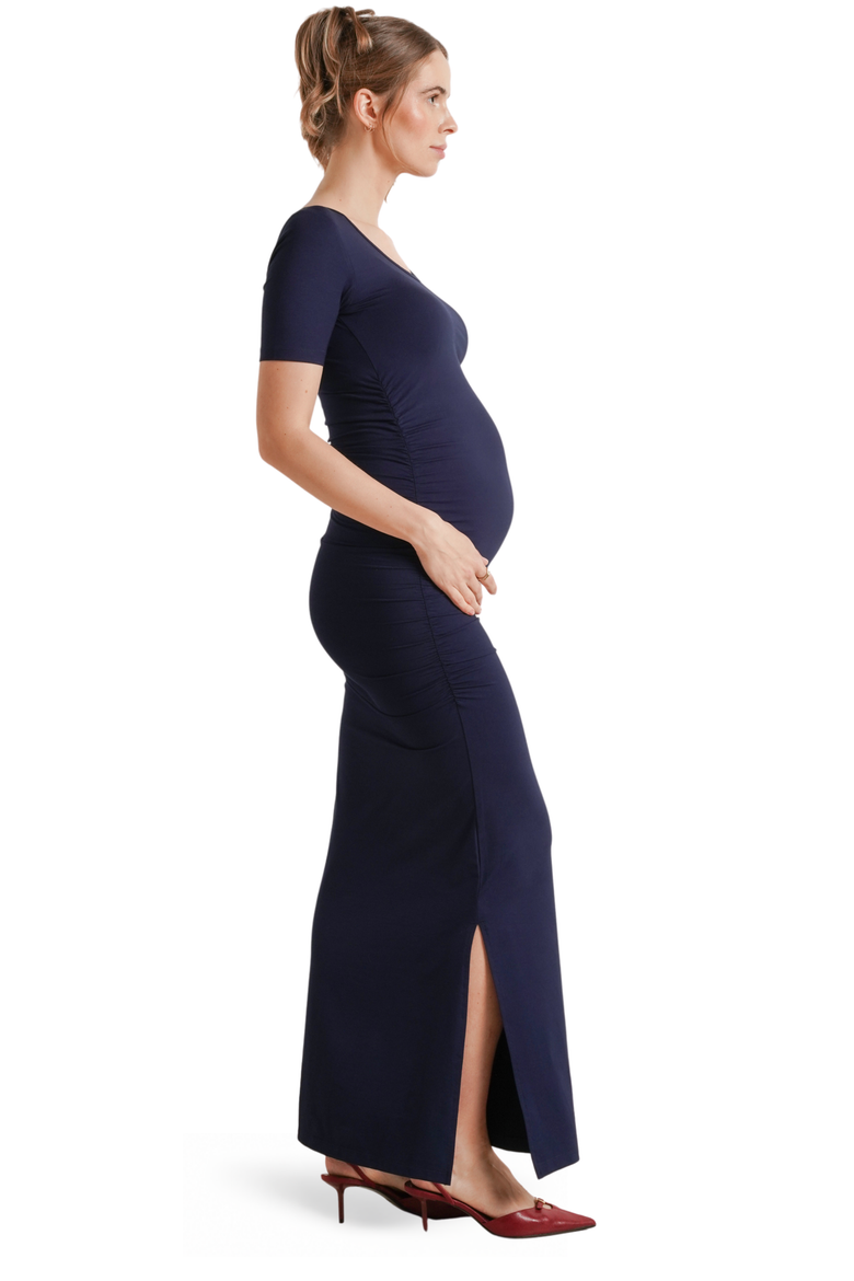 Hugo Maternity Maxi Dress, Alternate, color, Dark Navy